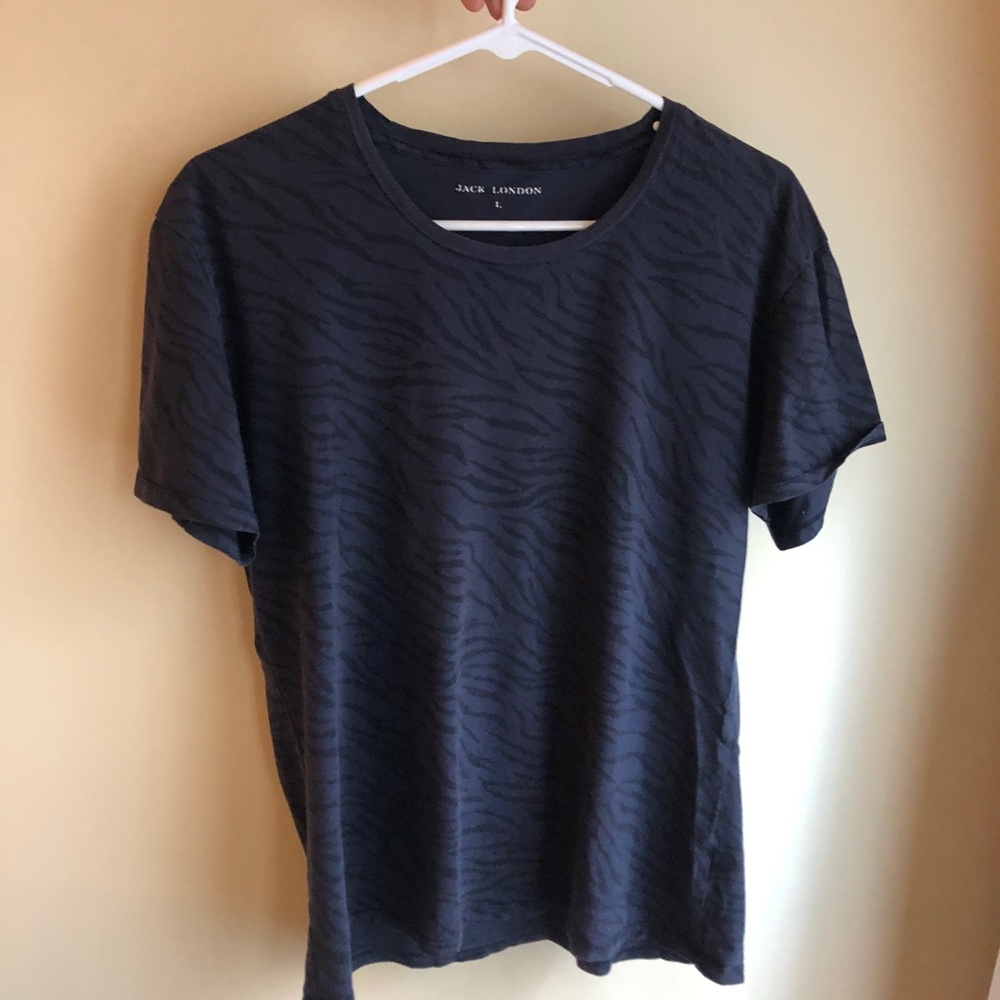 Zebra/tiger-stripe print indigo tee from Jack London
